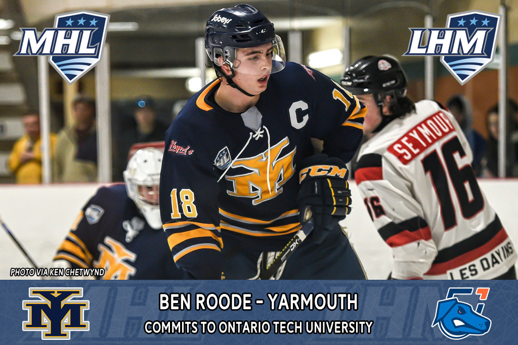 Mariners’ Ben Roode commits to Ontario Tech Maritime Junior Hockey League